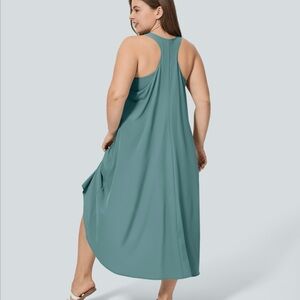 HALARA Teal High Low Dress